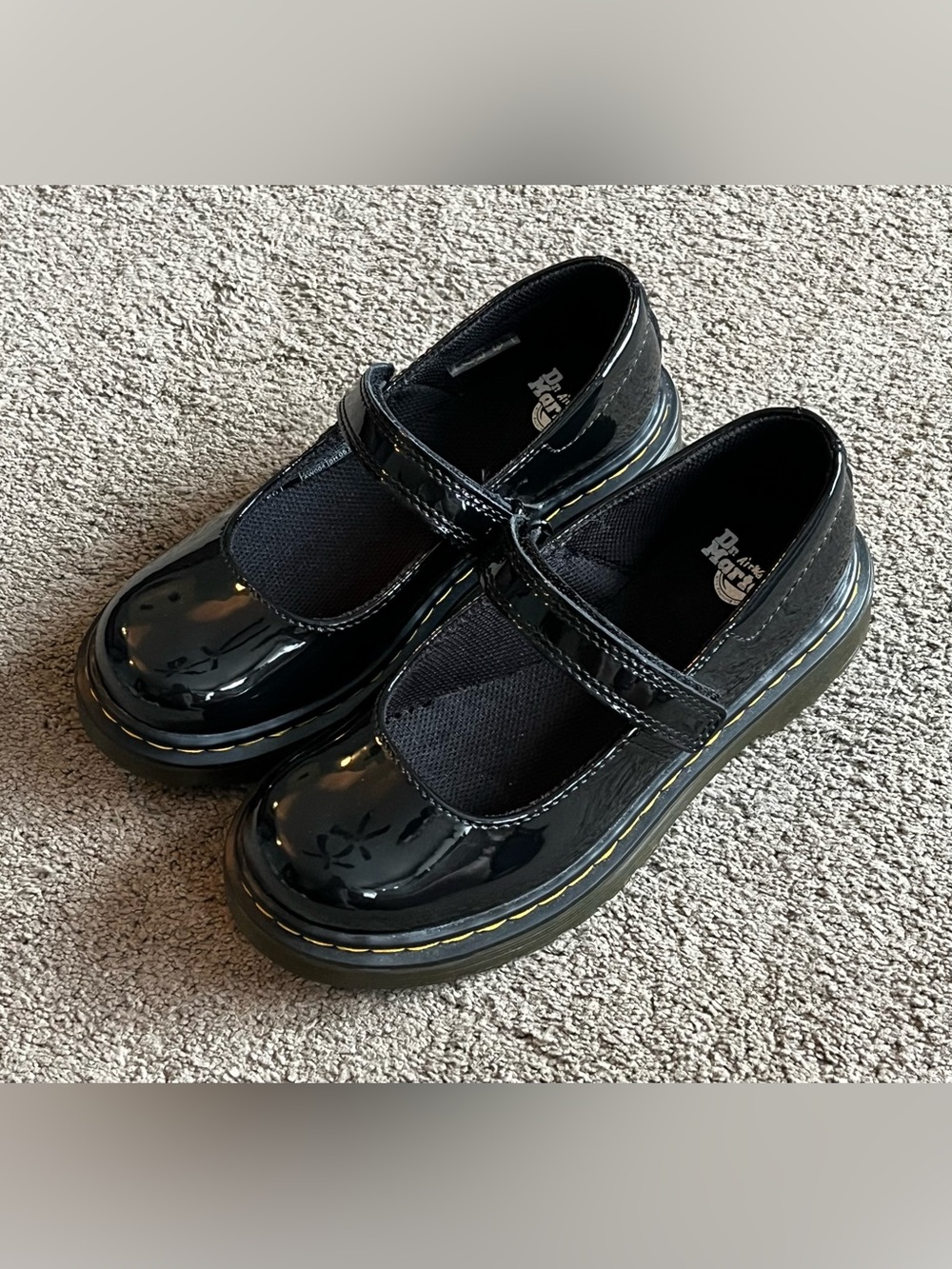 Like-New Dr. Martens Youth size 1 Maccy Mary Jane Black Velcro Shoes